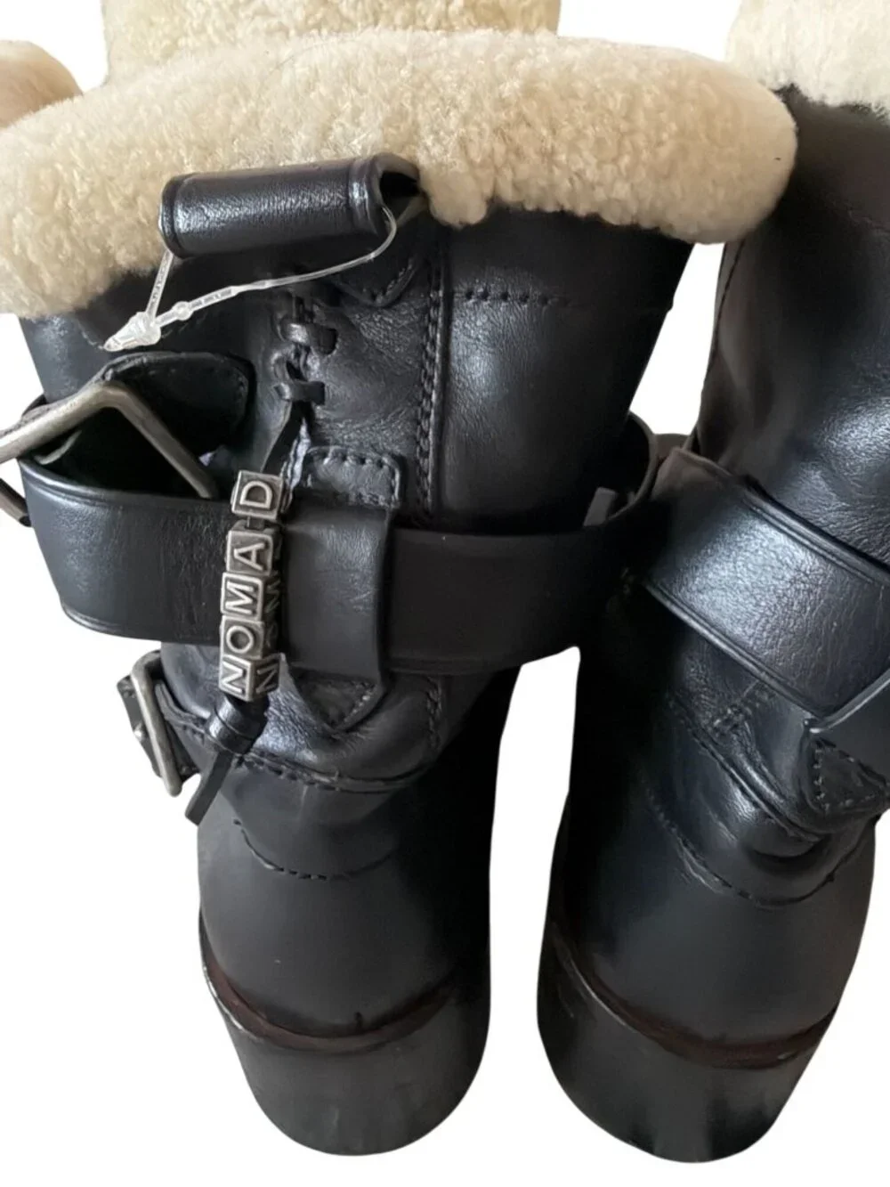 COACH Women’s Black Leather Zip Moto Boots Size 7